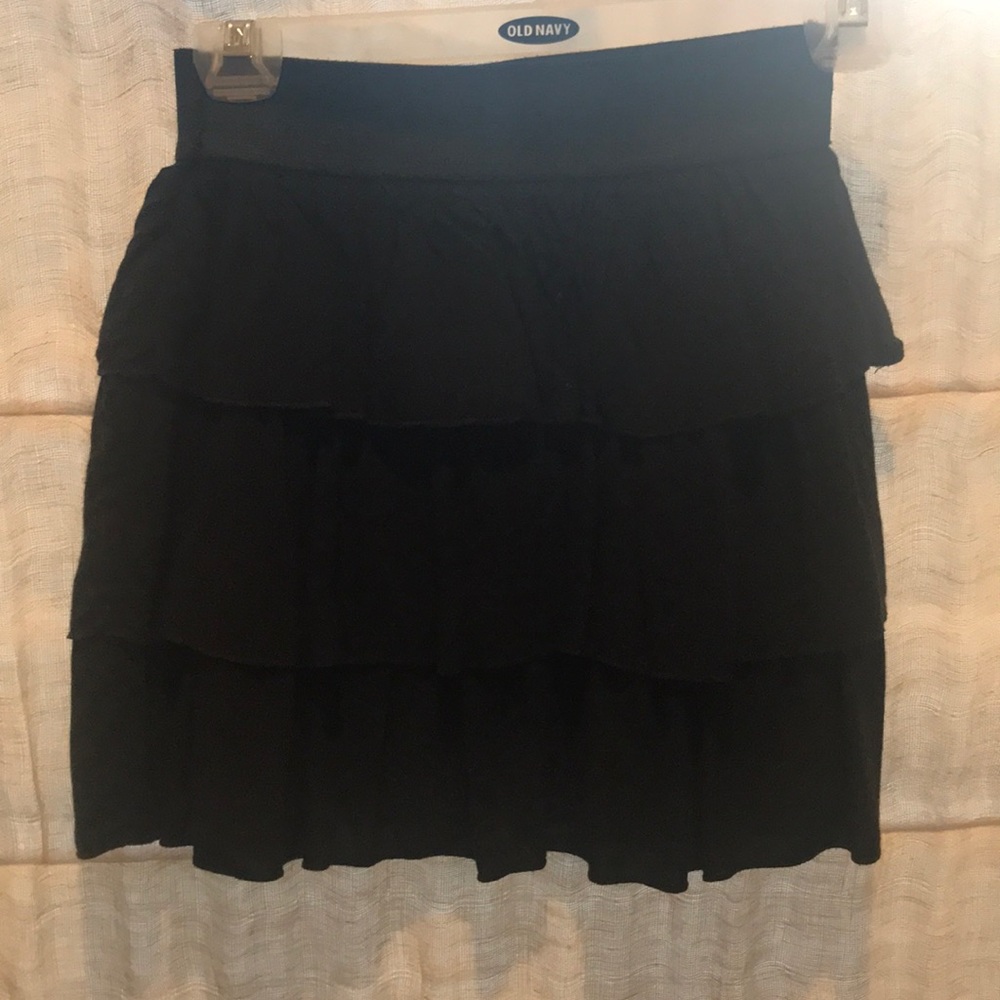BCX girl black ruffled skirt